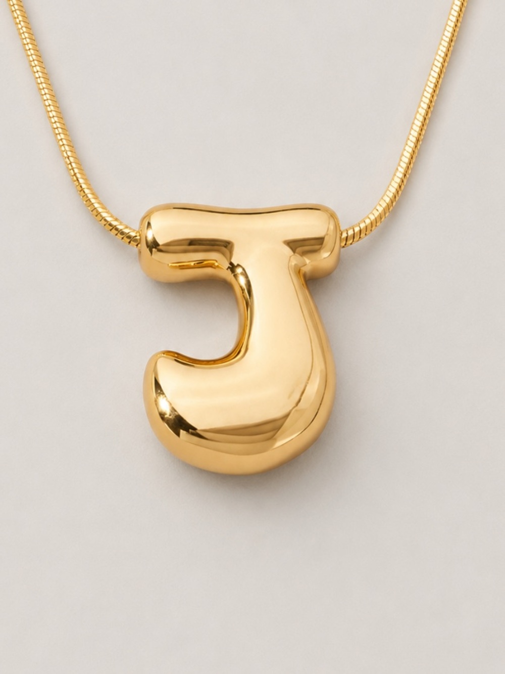 New! Gold Bubble Monogram Letter Initial Necklace NWOT